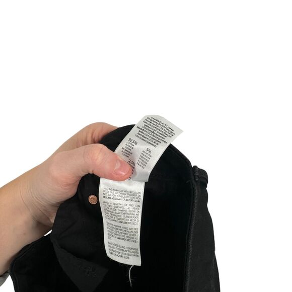 Mother Looker Ankle Fray Skinny Jeans Guilty As Sin Black Distressed Womens 23 - Picture 10 of 11